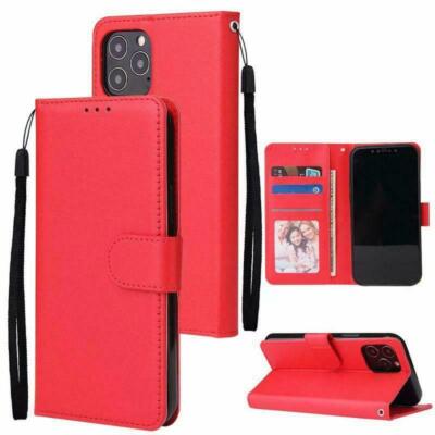 For iPhone 12 11 13 14 15 16 17 Pro Max Wallet Flip PU Leather Card Stand Case