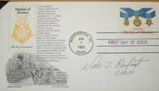 Post WWII Signed Medal of Honor MOH Autograph FDC First Day Cover Van Barfoot