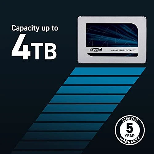 Crucial MX500 500GB SATA 2.5" 7mm Internal SSD with Adapter, CT500MX500SSD1 - Picture 3 of 8
