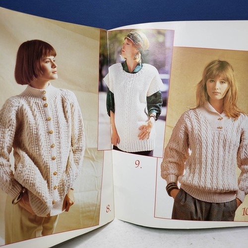 Irresistible Arans PATONS ARAN STYLE #514 Irish Aran Sweater Cardigan Dress M F - Picture 5 of 6