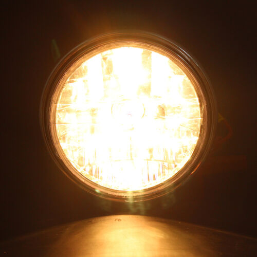 Universal 7inch Motorcycle Headlamp W/ Turn Signal LED Headlight Housing Bucket - Picture 3 of 11
