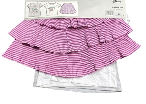 NEW Star Wars Baby Yoda 3pc Skirt Set Toddler Girl's 2T -Soft Tees Elastic Waist - 第 2/3 張圖片