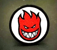 FABULOUS SPITFIRE SKATEBOARD EMBROIDERED IRON-ON PATCH...RARE...