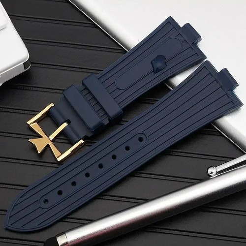 25x8mm Rubber Strap Watch Band Fits Vacheron Constantin Overseas VC47450 49020 - Picture 12 of 36