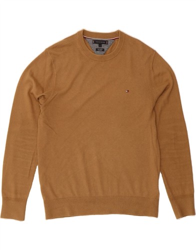 Suéter Jersey TOMMY HILFIGER Para Hombres Cuello Redondo Grande Marrón Algodón BB17 - Imagen 1 de 3