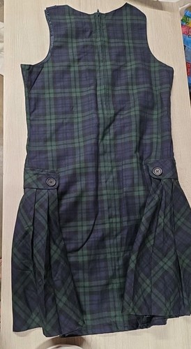 Lands End Youth Girls 14 School Uniform Jumper Dress Blue/ Green - Picture 2 of 9