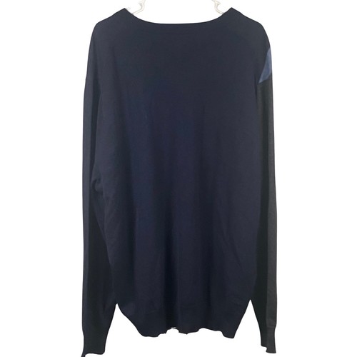 Perry Ellis Sweater Men's Size 2X Merino Wool Blend NWT Blue Gray V-Neck - Picture 2 of 7