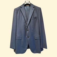 Belvest Navy Blue 100 Wool Suit Made in Italy IT 52L US 42L New Never Worn