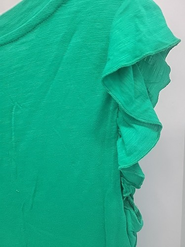 Top Maurices para mujer grande verde mangas con volantes Preppy - Imagen 10 de 11