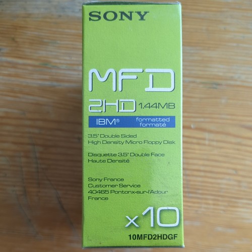 Sony MFD 2HD 3,5" Disketten – Neu & OVP – 1,44MB High Density - (10er Pack) - Afbeelding 3 van 4