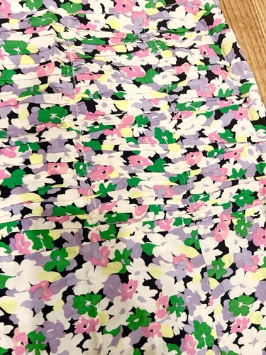 H&M NWOT High waist, floral skirt flared two front slits Swing Midi Skirt S - Picture 6 of 14