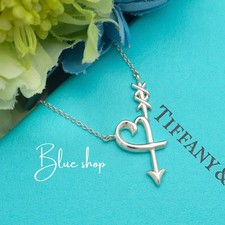 Collana Tiffany & Co. Picasso Cuore Amorevole Freccia Pendente 16,2"/18,1" Argento 925