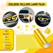 For Headlight Taillight Golden Yellow Lens Vinyl Protection Film 12"x71" Replace