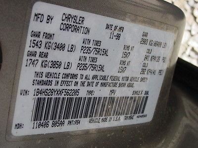 Speedometer Cluster MPH Fits 99 DURANGO 11889 - Picture 1 of 6