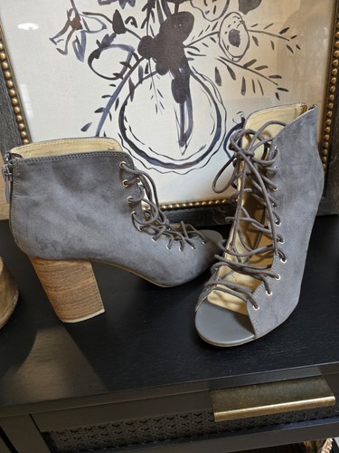 Chinese laundry lace up heel booties Peep Toe - Picture 4 of 8