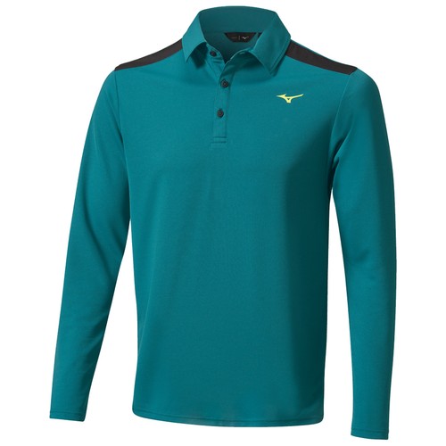 2025 Mizuno Mens Winter Elite Long Sleeve Polo Shirt Golf Move Tech Thermo Top - Picture 4 of 9