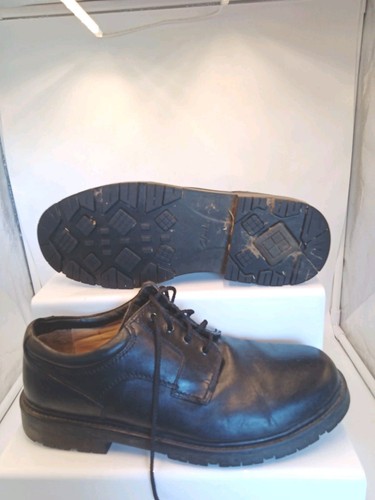 Clarks Mens Size 9 Cushion Cell Black Leather Shoes - Picture 4 of 7
