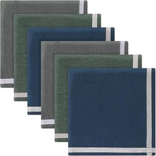Cotton Handkerchiefs for Men - 17x17 Inch Large Mens Hankies, 3/6Pcs Army Gre...
