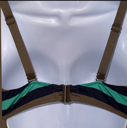 Prima Donna Brown Navy & Green Twist Bikini Top Size 4-6 - Picture 7 of 7
