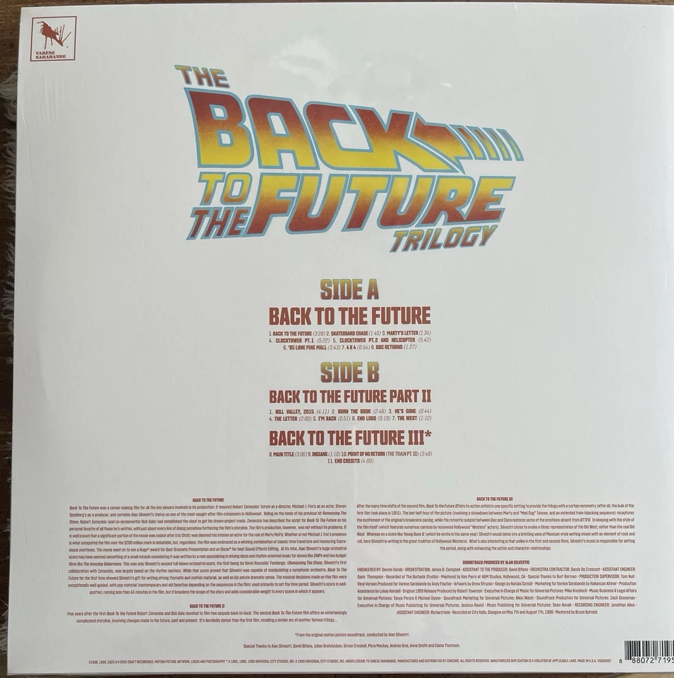 Back to the Future Trilogy OST LP "Doc Brown” Vinyl RSD 2025 Black Friday - Image 3 of 3