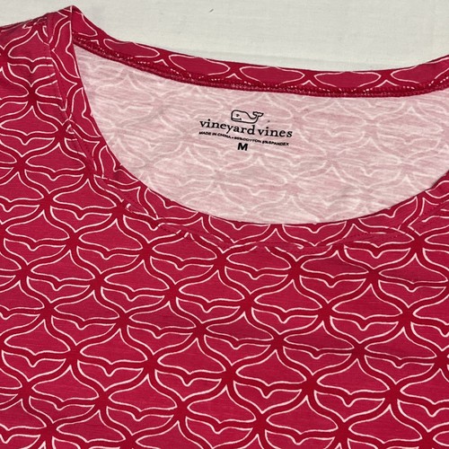 Vineyard Vines Womens Pink Whale Tail T-Shirt Dress Size M Medium Short Sleeve - Picture 3 of 7