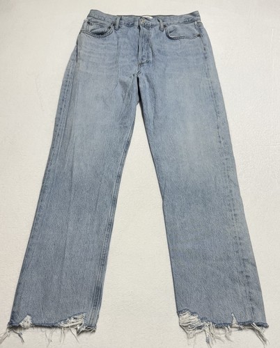 AGOLDE 90’s Pinch Waist High Rise Jeans Damen 30 Blue Denim Distressed - Bild 2 von 9