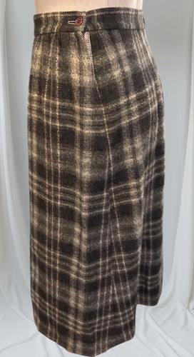 Gonna a matita vintage Cobblestones For The Limited grigia a quadri taglia 9 100% lana * - Foto 3 di 6