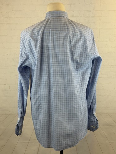 Eton Men's Light Blue Plaid Cotton Dress Shirt XL 17 43 $595 - Picture 3 of 7
