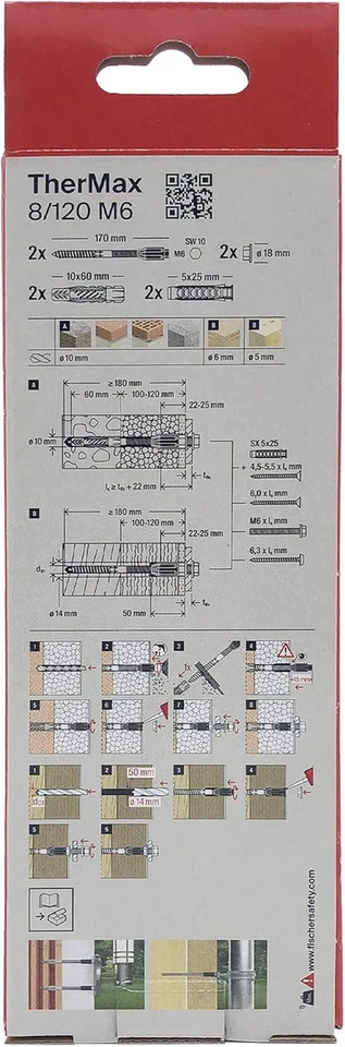 Thermax 8/120 M6 Tasselli per Fissaggio Su Cappotto Isolante, 2 Pz, 45682, Multi - Immagine 3 di 4