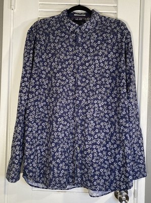 Joules Button Down Shirt  Blooming Great  Long Sleeved Blue Floral Men s Size XL