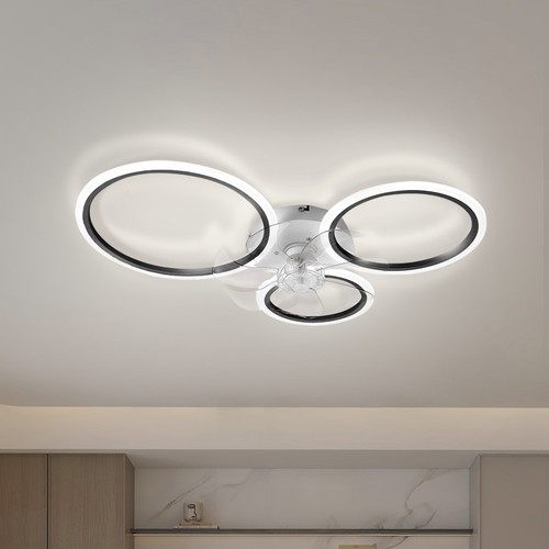 LED Ceiling Fan Light Dimmable Living Room Chandelier Lamp With Remote Control - Picture 139 of 159