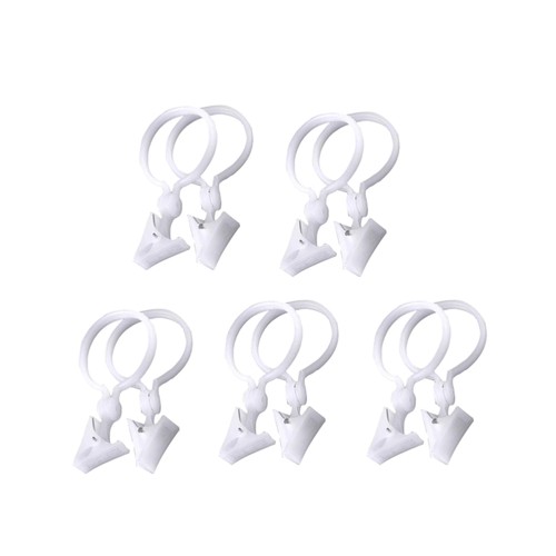 12 X6cm Shower Curtain Buckle Hooks for Drapes Plastic Rings Clips - Bild 11 von 12