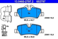 1 X Bremsbelagsatz BremsbeläGe ATE 13.0460-2797.2 FüR Mini