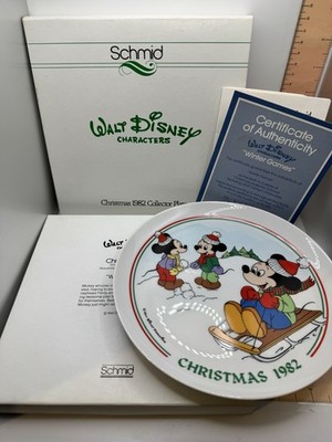 1982 Christmas Plate Walt Disney & Schmid Limited   Winter Games Original Box