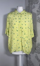 Bimba Y Lola Brand New Size Large Lime Floral Print Shirt Blouse Top