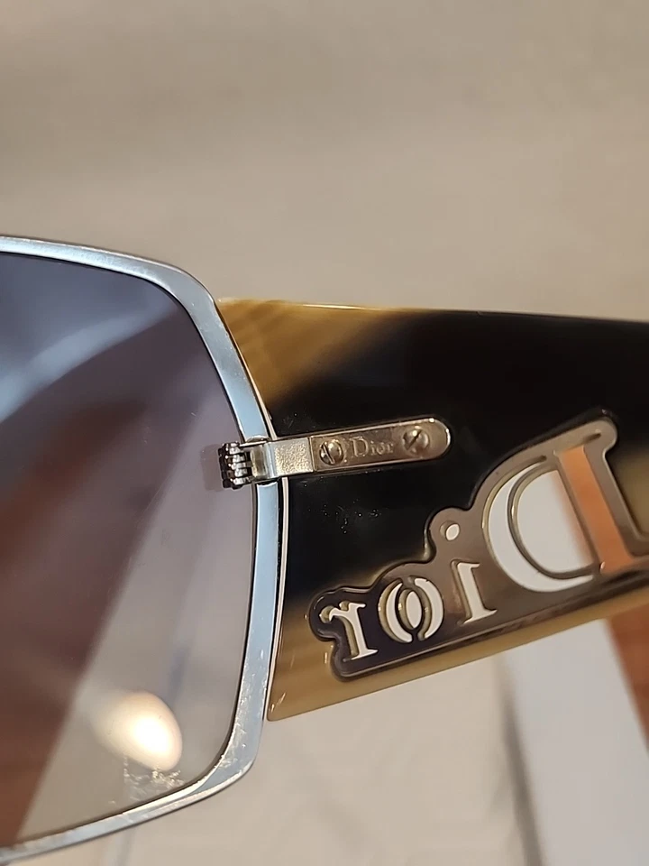 正品 Christian Dior 太阳镜 Gaucho 1 防护面具银色 John Galliano — 第 3/4 张图片