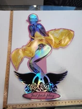 Vintage Aerosmith Just Push Play Cardboard Store Standee Ad 24x36 In INCOMPLETE?