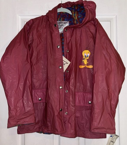 Vintage 1994 French Toast Kids Looney Tunes Fleece Lined Rain Coat Jacket Sze 12 - Picture 1 of 23