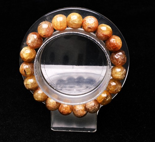 10.3mm Genuine Natural Yellow Kunzite Gemstone Crystal Round Beads Bracelet AAA - Picture 12 of 12