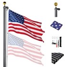 Yescom Bravery 30Ft Sectional Flag Pole Kit Outside Inground Yard Garden Black