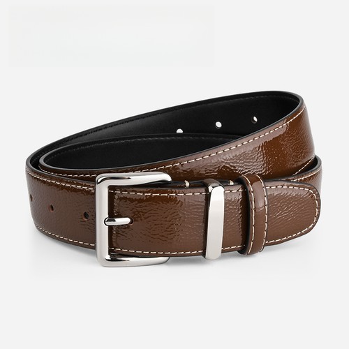 Damen einfacher robuster Echtleder Silberlegierung Schnalle Taillengürtel verstellbar - Bild 18 von 34