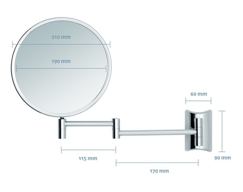 Libaro Kosmetikspiegel IMOLA rotierbar Wandspiegel 3 fach & 10 fach Vergrößerung - Bild 3 von 8