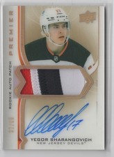 2020-21 Upper Deck Premier Acetate Rookie Auto Patch Yegor Sharangovich Auto