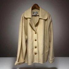 Bernardo Essentials 100% Wool Coat in Ivory Plus Size 1X 