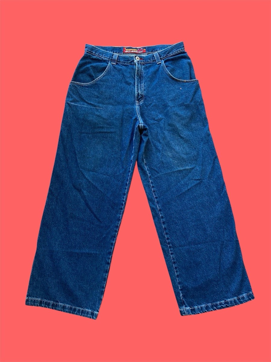 Vintage JNCO Jeans Men Baggy Y2K Authentic Embroidered Red