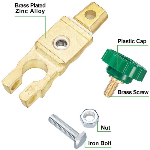 Car Battery Quick Terminals Disconnect Boat Top Post Cut-off Switch Master Kill - Foto 7 di 11