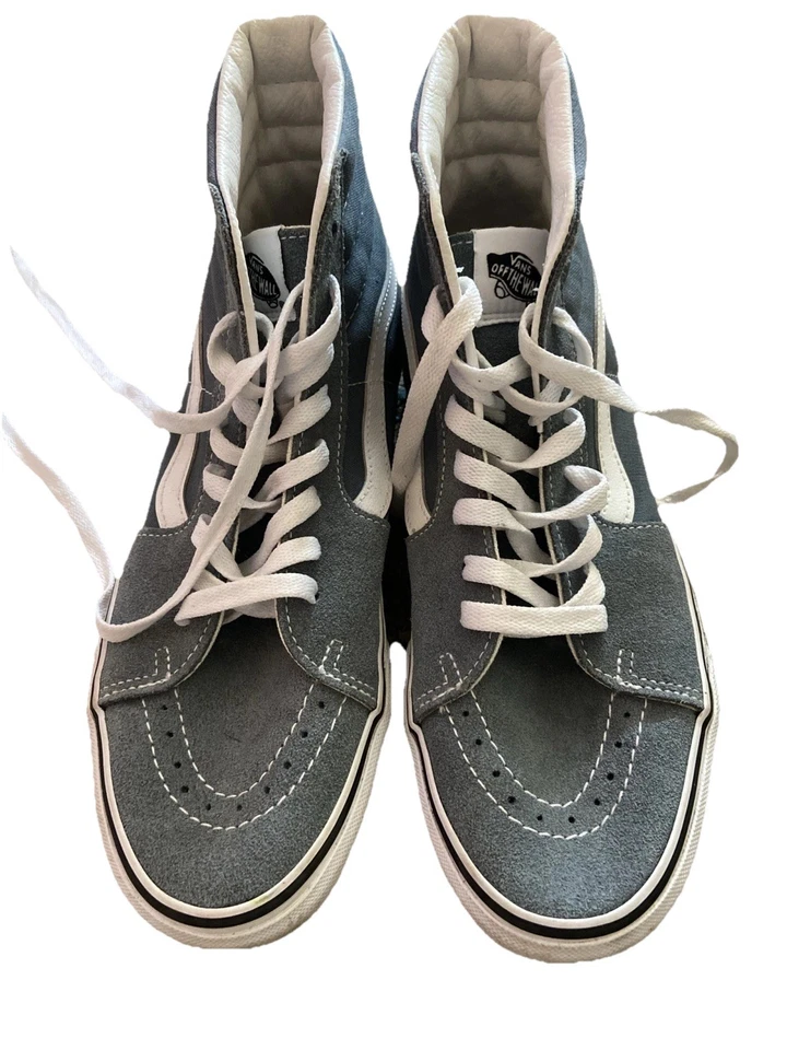 Zapatillas altas Vans Sk8-Hi, gris/blanco, unisex, para hombre 9,5 Foto 2 de 4