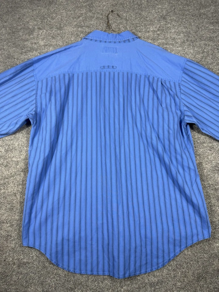 Vintage Bugle Boy Men’s L Striped Button Shirt Challenge Embroidered - Image 4 of 4