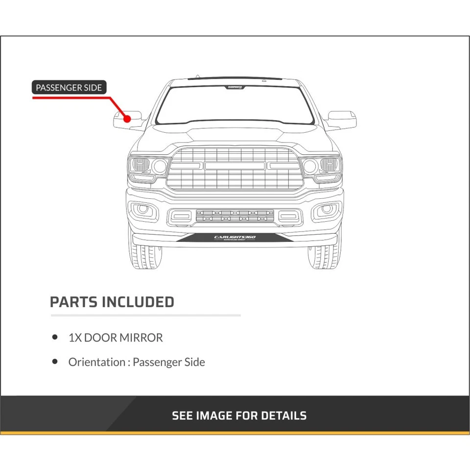 Espejo de puerta lado pasajero para Chevy S-10 Blazer 1990-1994 | Manual | Sin calefacción Foto 2 de 2