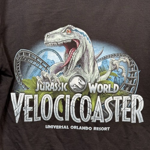 Jurassic World VelociCoaster Hoodie Universal Studios Orlando Men’s Medium Black - Picture 2 of 10